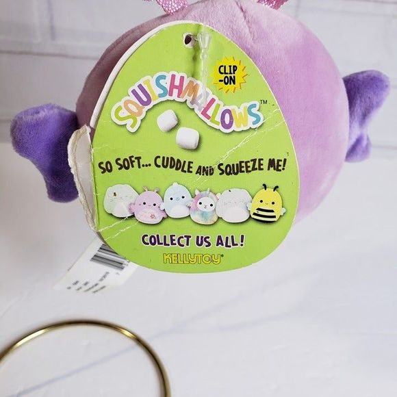 Squishmallows 2020 Purple Brenda Butterfly Plush Clip On 3" Stuffed Toy Keychain - Picture 4 of 9
